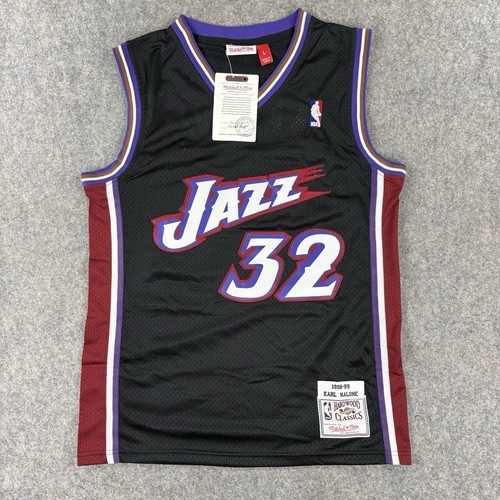Utah Jazz Karl Malone Jersey Large Black Mitchell Ness HW Classics Throwback 98