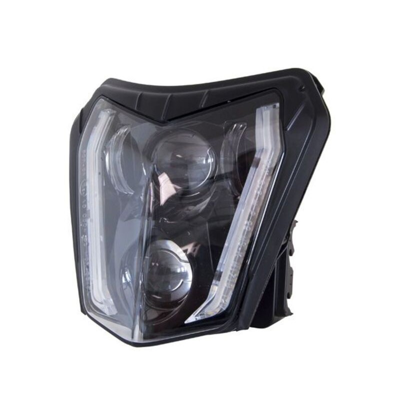 Phare LED RACETECH noir optique moto enduro universel haute visibilité pour randonnée nocturne