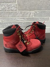 Timberland Youth 1.5 Red Nubuck Hiking Boots Girls Boys Lace Up NWOT