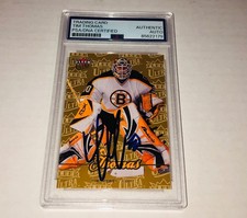 Tim Thomas Boston Bruins 2007-08 Fleer Ultra Good Medallion #186 Signed Card PSA