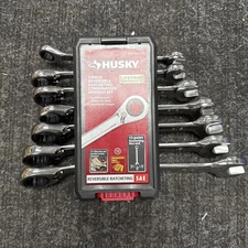 Husky 1005665275 7pc Reversible Ratcheting Combination Wrench Set / SAE / NEW!