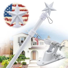 House Flag Pole Kit - 6ft Tangle Free Flag Pole Holder for Outside House,Heavy