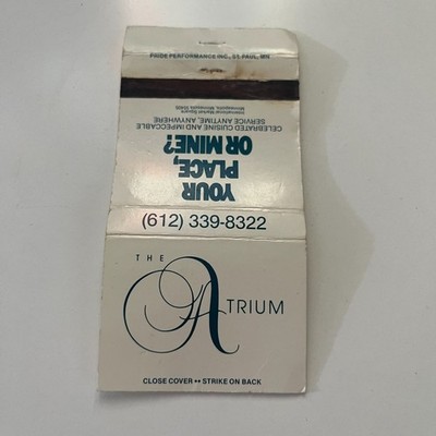 The Atrium Minneapolis MN Vintage Matchbook Cover TMM2-2
