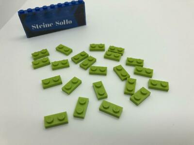 Lego (c) 20x 1x2 Platte 3023 - lime gruen - green - plate - classic