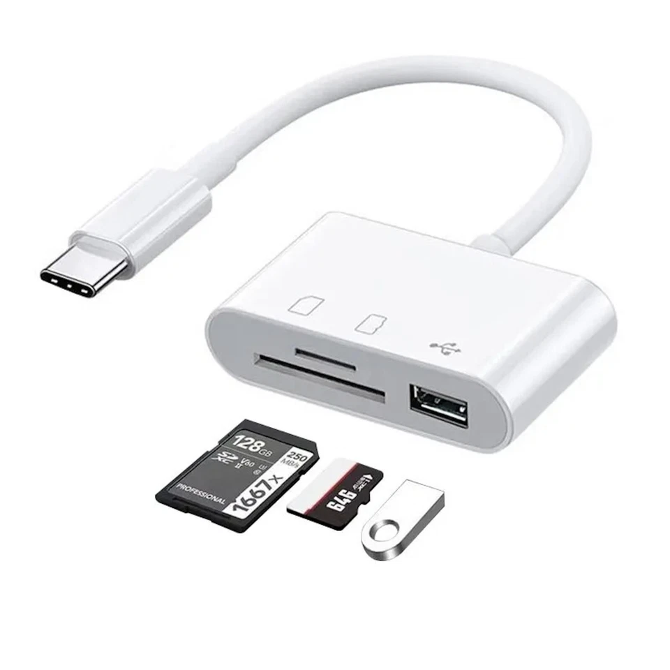 USB C SD Kartenleser für iPhone Android Macbook Micro SD auf Typ C OTG Adapter