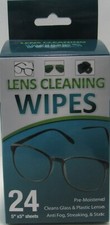 24 Generic Lens Cleaning Wipes Eye Glasses Cleans Glass Plastic Lenses Anti Fog