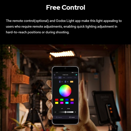 Godox FH50Bi Flexible Handheld LED Light Bicolor 2800K~6500K Wireless LED Light - Picture 3 of 9