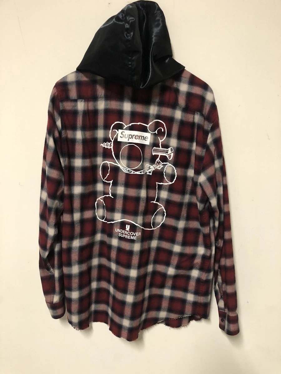 supreme x undercover xl bear hooded flannel Red ss2015