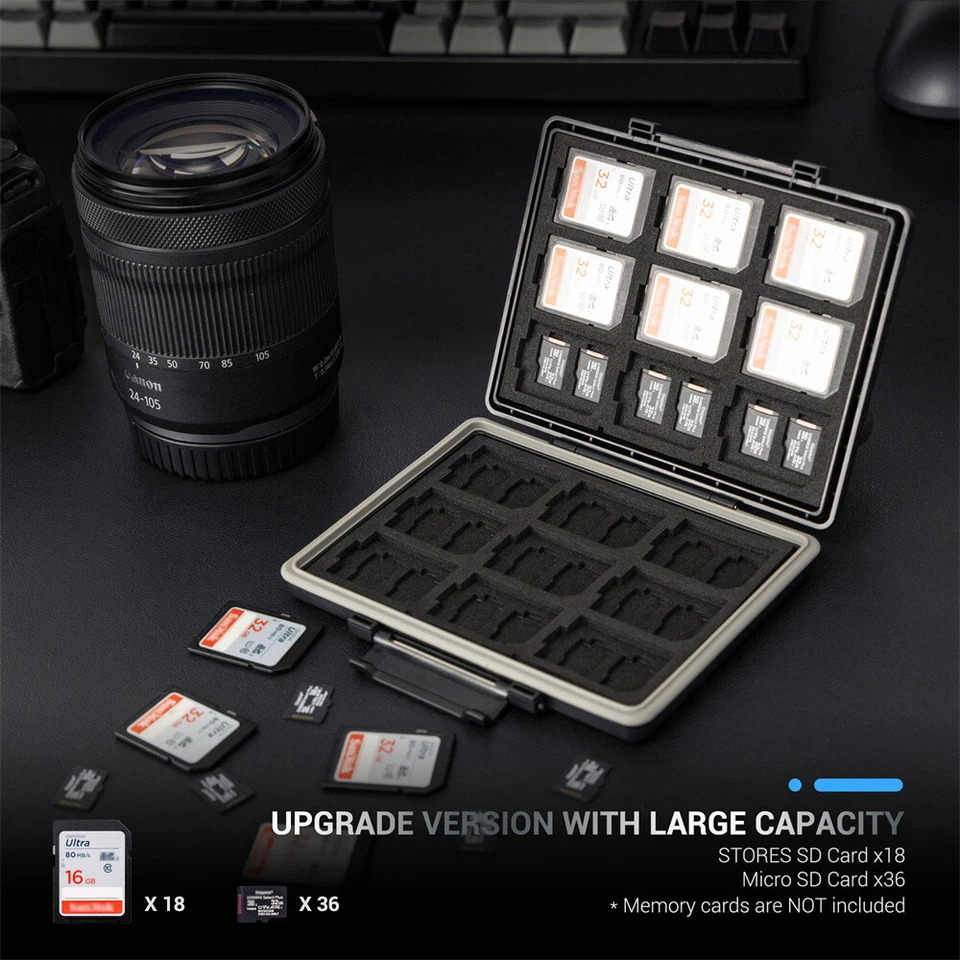 54 Slots Memory Card Case Holder Storage for 36 Micro SD MSD TF+18 SD SDHC SDXC - Image 3 of 4