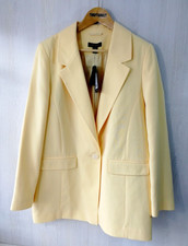 New Look Women's Open Front Blazer Hazel One Button Oversized Size Uk 12