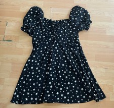 NASTY GAL black stars lace up dress size 12 women casual K6