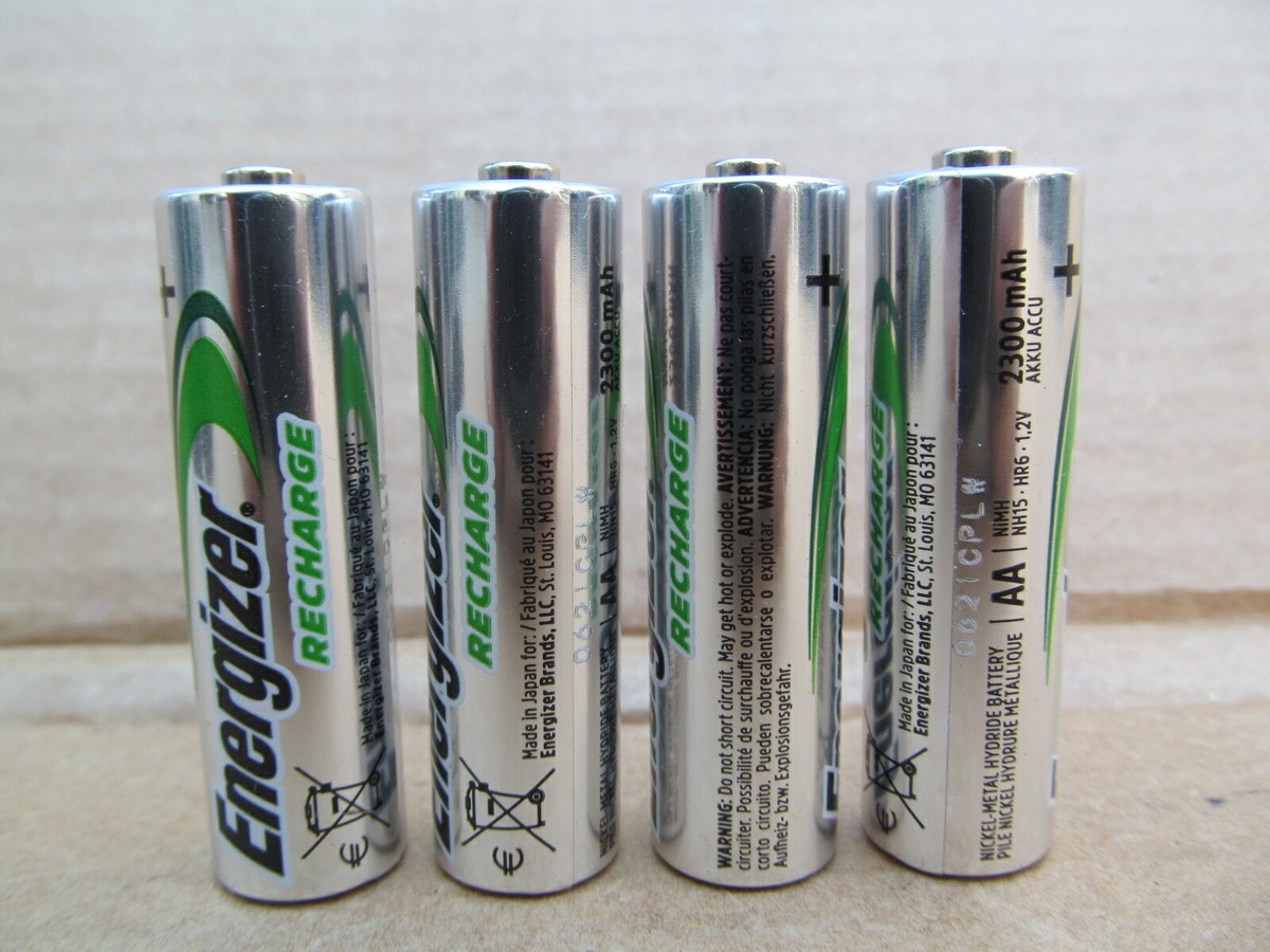 Lot 4x Japan made Energizer 2300mAh NiMH AA size 1.2V rechargeable