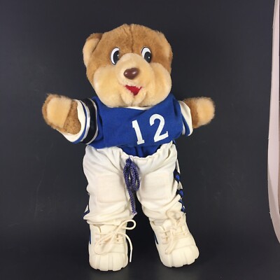 Vintage 90s Tender Heart Treasures Teddy Bear Plush Football