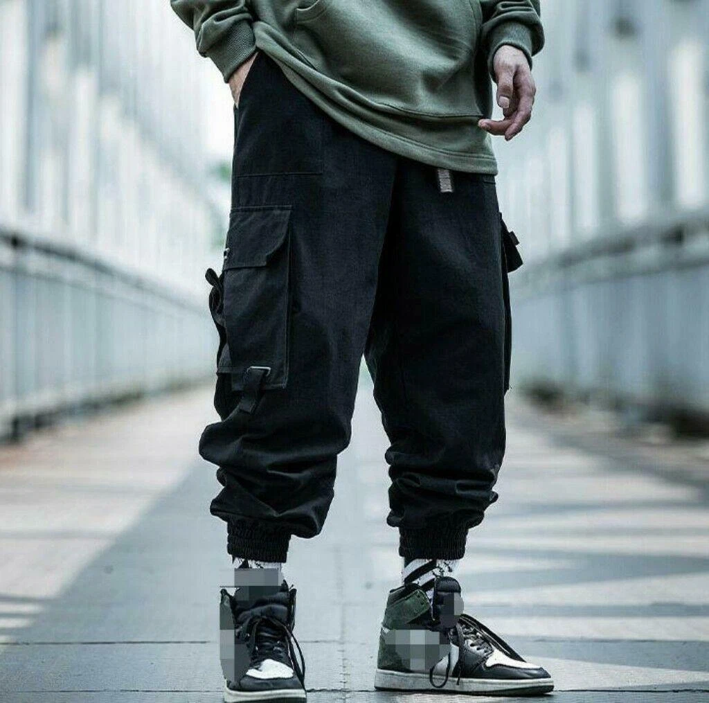 Ameeha Casual Trousers Multi-Pocket Cargo Joggers Techwear Hip Hop Pants  for Men