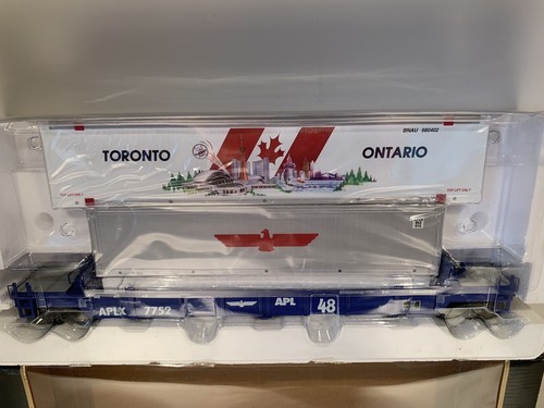 K-LINE DIE CAST APL DOUBLE STACK O SCALE HUSKY INTERMODAL TORONTO ONTARIO CANADA - Picture 2 of 6