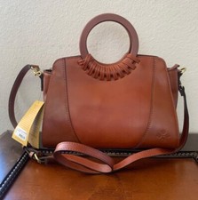 NWT 249 Patricia Nash Vintage Vegetable Tanned Leather Lyon Satchel/Crossbody