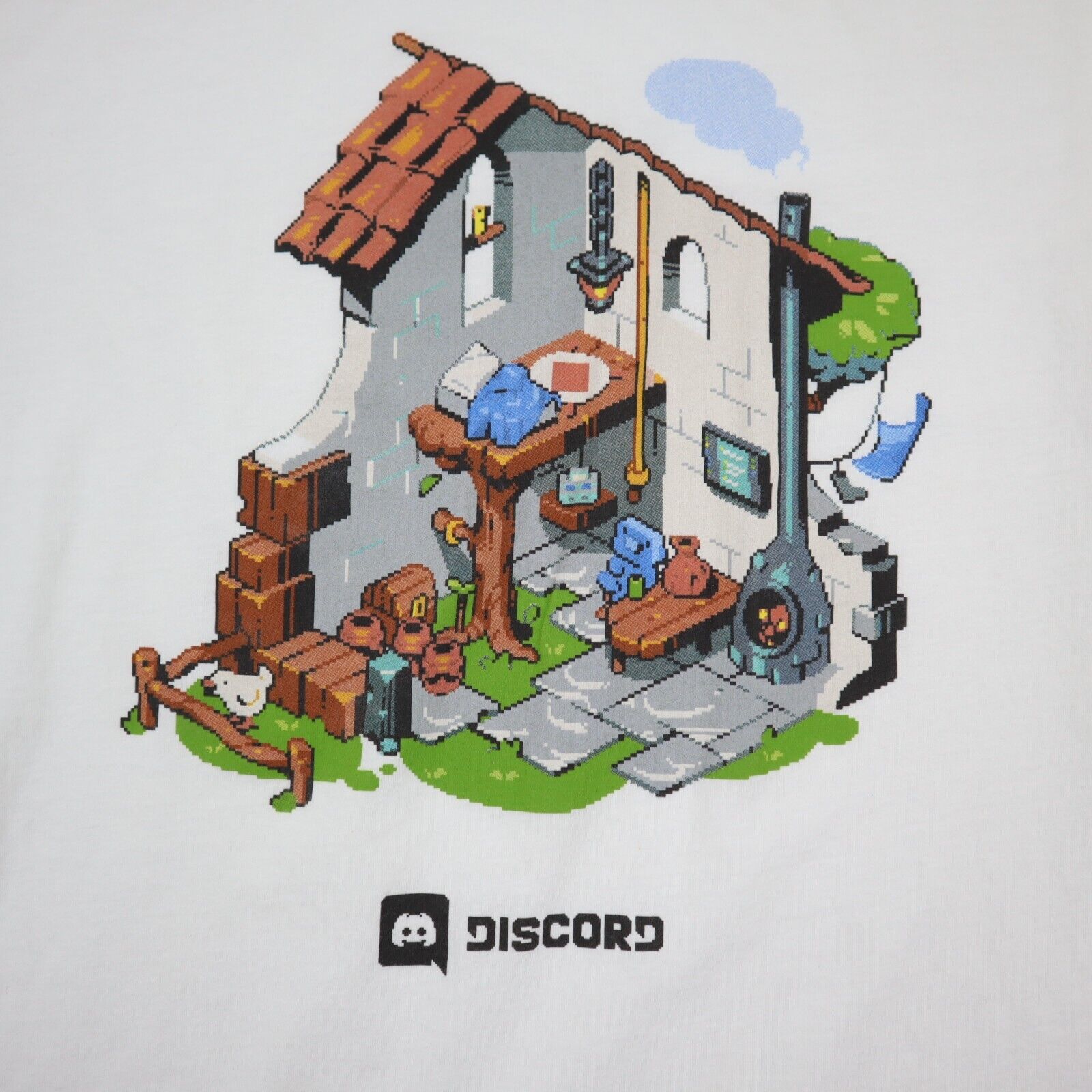 DISCORD x PAX South Video Game Festival T-Shirt White Pixel Art Tee L