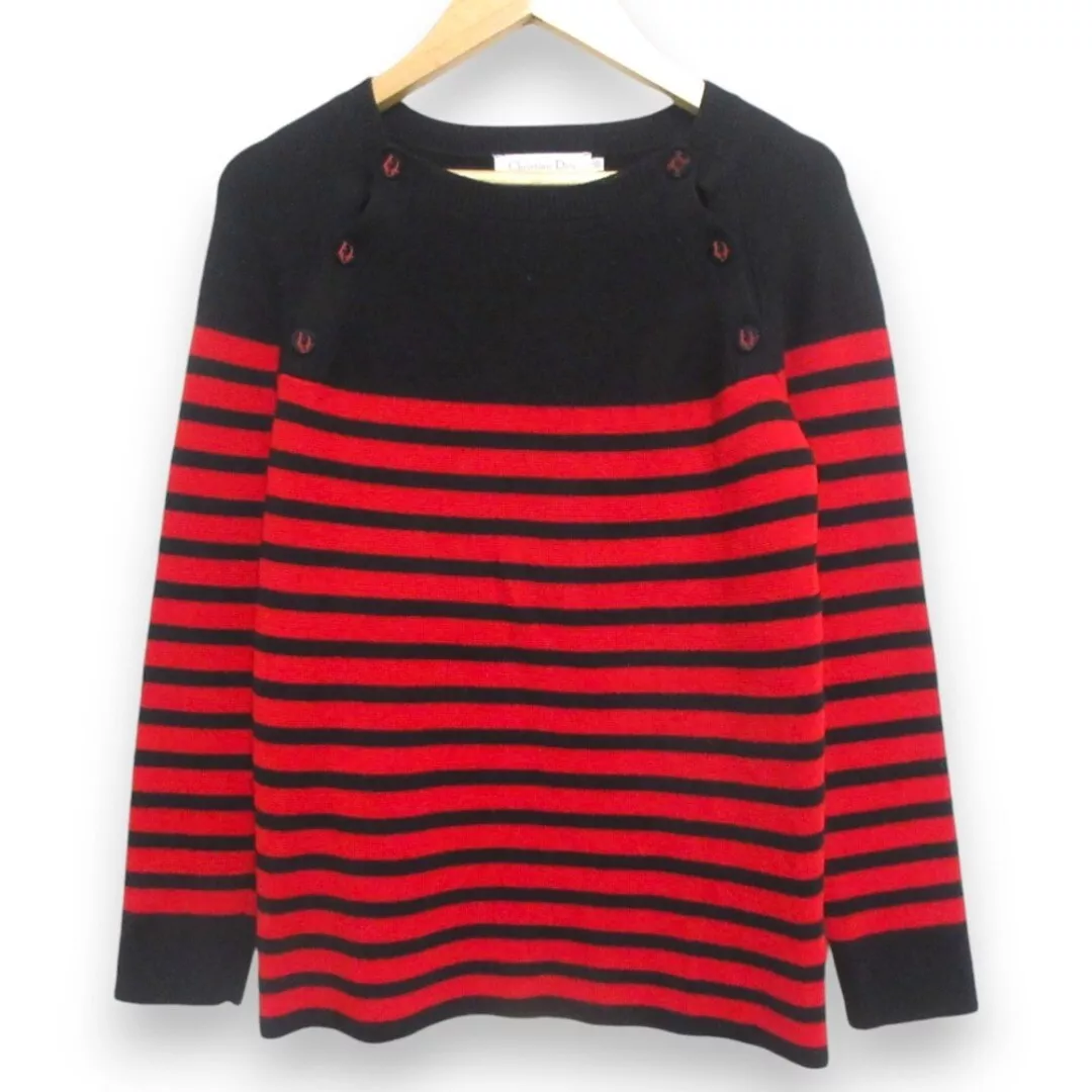 Pull Christian DiorLaine Décoratif Bouton Tricot Coupe Et Cousu Enfant 10