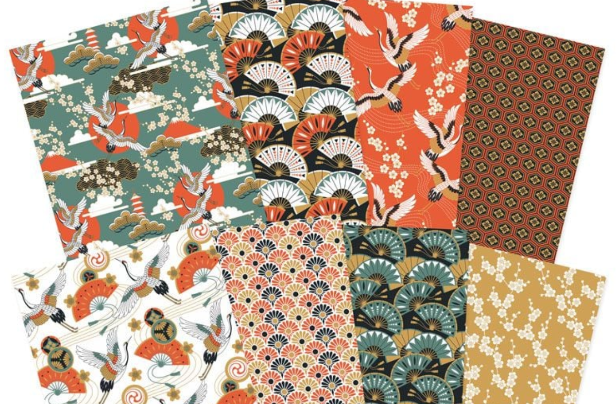 Eastern Charm - Adorable Scorable Pattern Packs - A4 Card - 8 Sheets