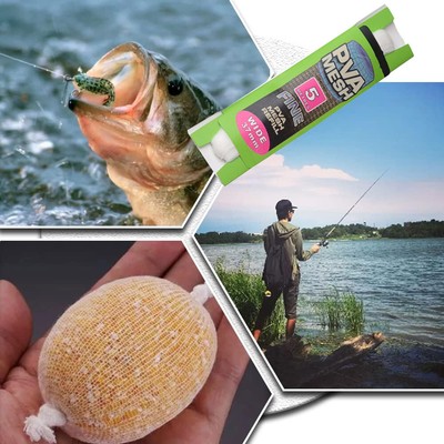 Soluble PVA Mesh Refill Carp Feeder Fishing Lure Refill Rig Hook Bait Wrap Bag