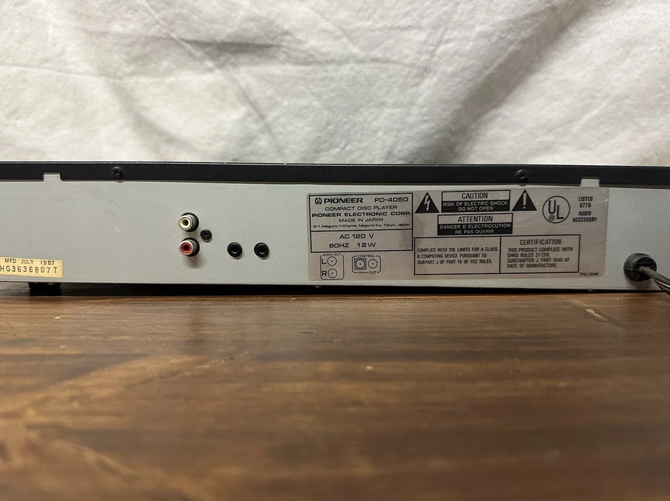 Reproductor de CD de disco compacto de un solo disco Pioneer PD-4050 de colección | LEER Foto 3 de 4