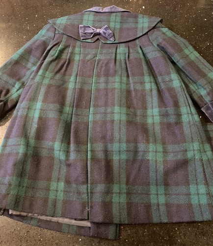 Braeton Kids Green/Blue Plaid Winter Coat Set Includes Hat & Muff Holiday Size 5 - Picture 5 of 7