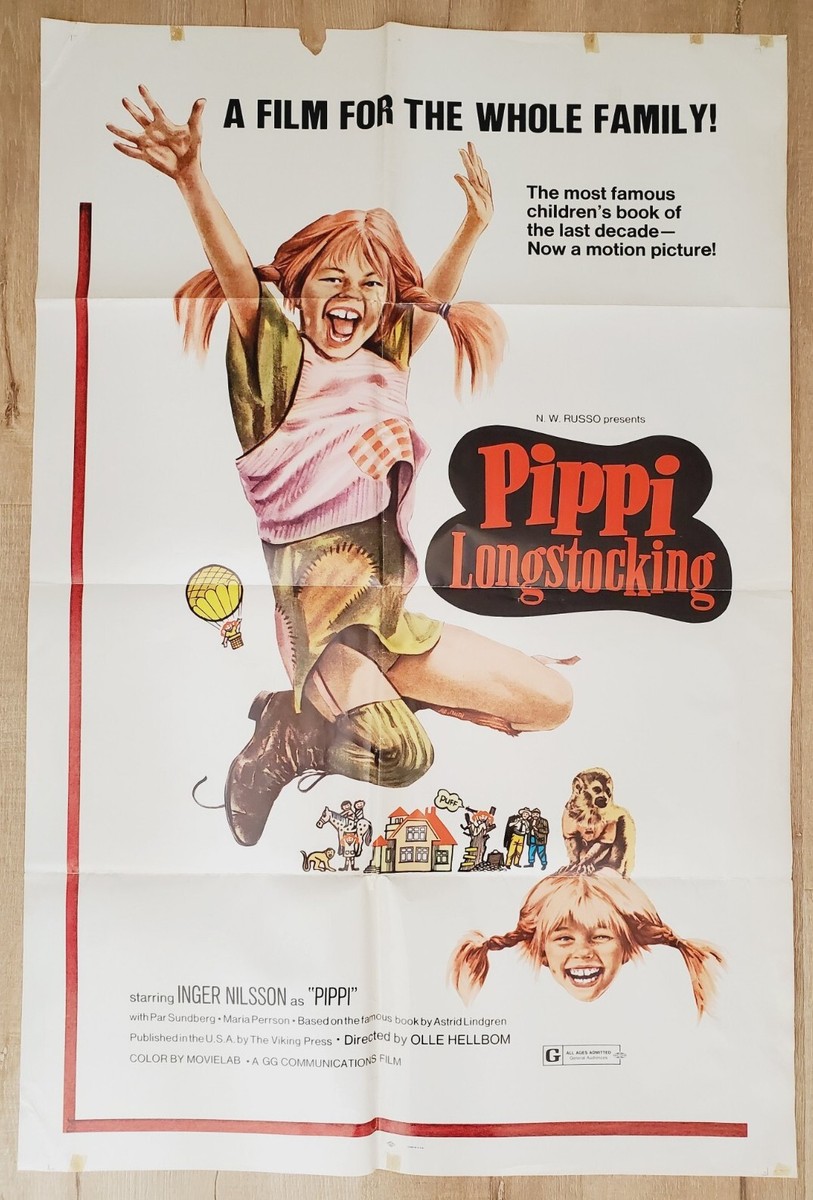 Pippi PIPPI LONGSTOCKING 1973 Original Vintage Movie Poster 27x41