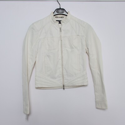 Giacca Trussardi jeans usata 42 bianco donna