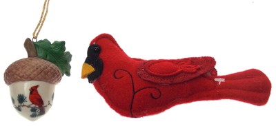 Christmas Tree Ornament Acorn Felt Cardinal Gift Rearview Mirror Bird Housewarm