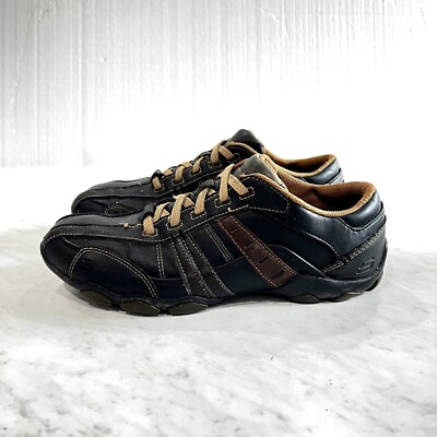 Skechers 62607 Vassell Leather Trainers Sneakers Men US 8, UK 7