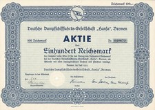 Niemieckie Towarzystwo Żeglugi Steamowej "Hansa", Brema, 100 marek Rzeszy 1933
