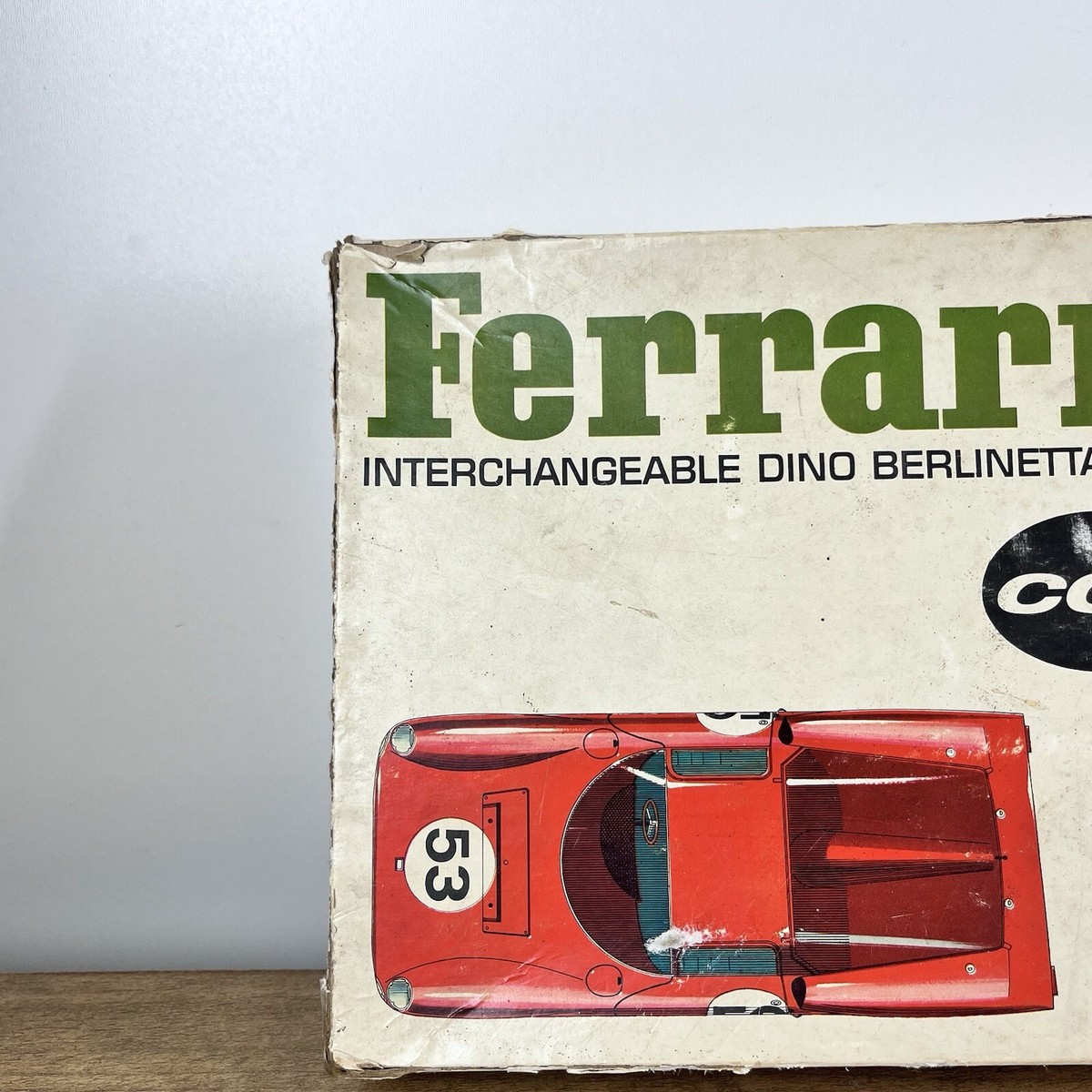 Vtg 1/24 COX Ferrari DINO Spyder Slot Car W/ 2nd Car Frame