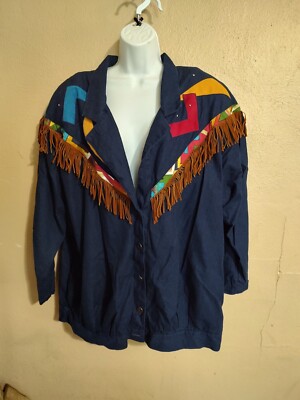 Vintage Sunny Girl Country Western Cowgirl Faux Leather Fringe