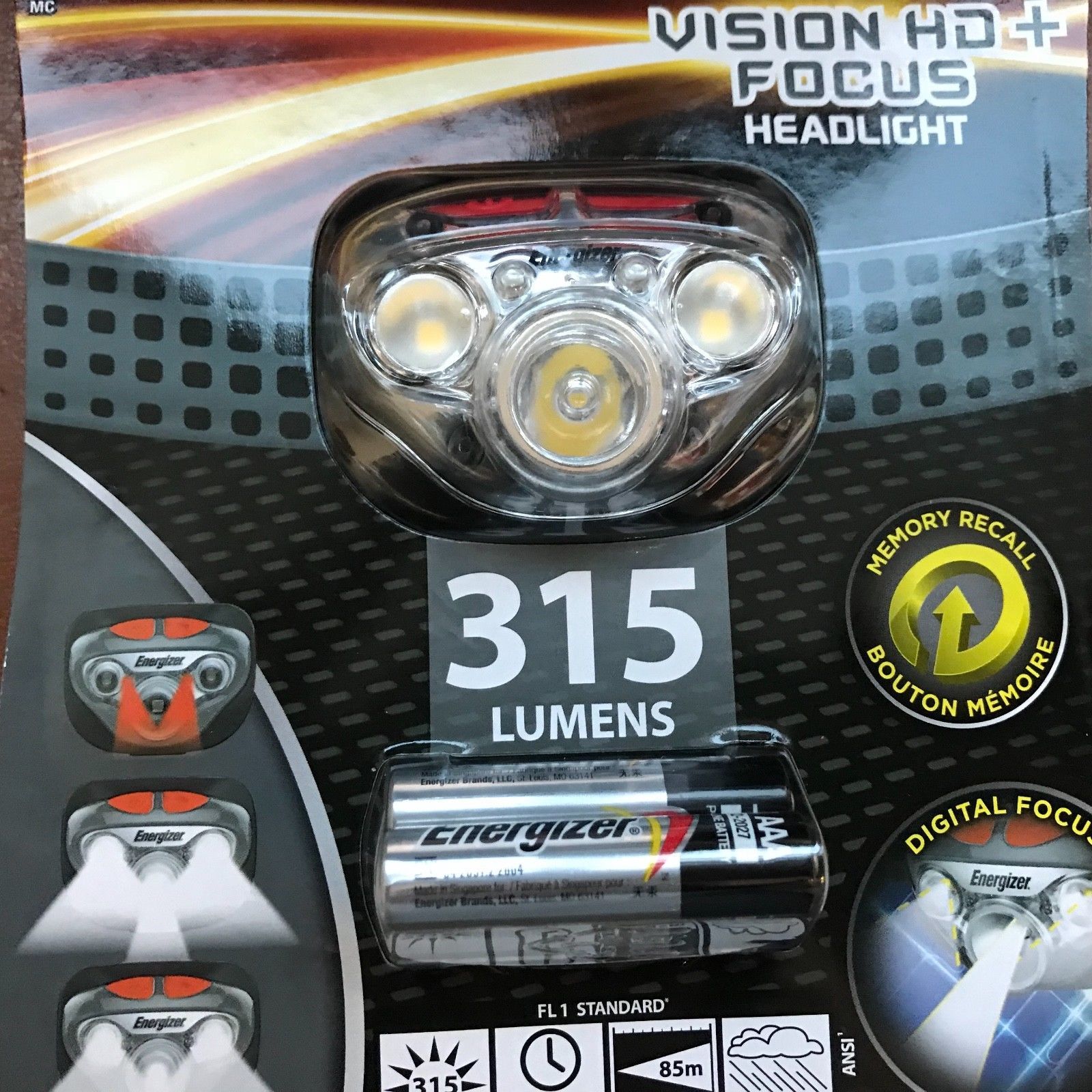 NEW Energizer Vision HD+ Focus Torch Headlight LED with 3 AAA Max