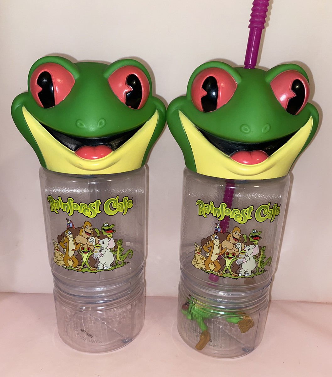 Rainforest Cafe Tree Frog 3D Head Travel Cup Water Bottle