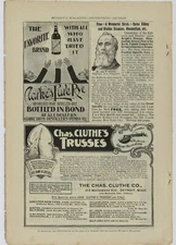 1898 Clarke Brothers Distillers Ad: Pure Rye - Favorite Brand - Peoria, Illinois