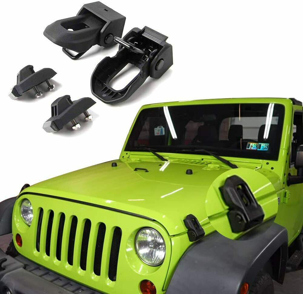 For Jeep Hood Latch For 07-26 Jeep Wrangler Jk JL JT Black