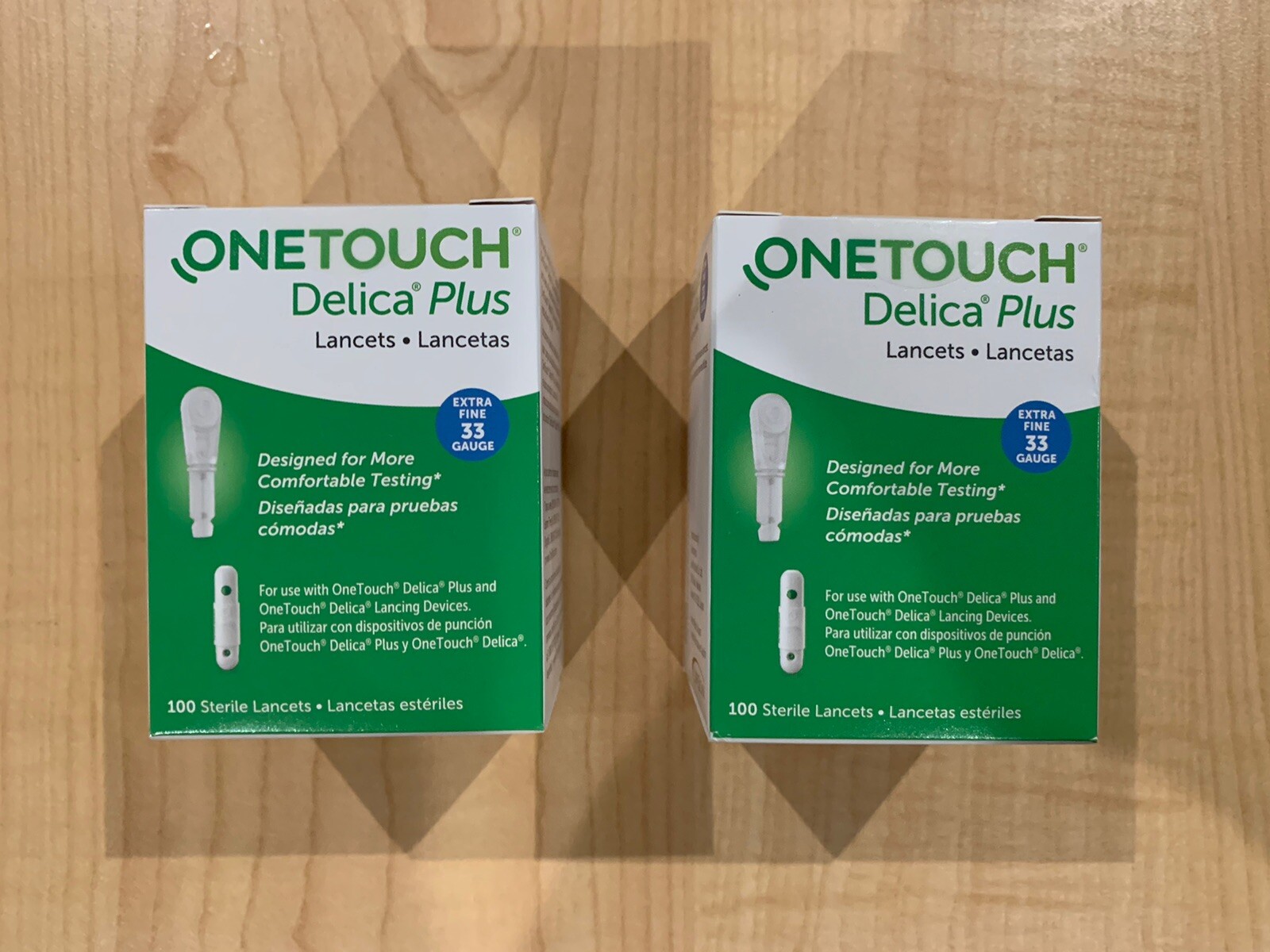 200 ONE TOUCH DELICA PLUS 33 GAUGE LANCETS (2 Packs of 100) EXP 2027