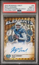 2023 Bowman U Best Riley Leonard Elements of the Game Auto 5/50 PSA