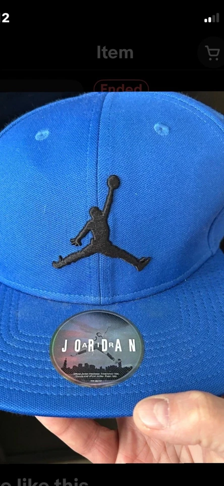 Sombrero Jumpman Jordan Azul con Logo Jumpman Negro Snapback Foto 2 de 2