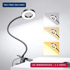 LED Desk Lamp Clip on Light with 3 Color Modes 10 Brightness Ring/Clamp Light 36