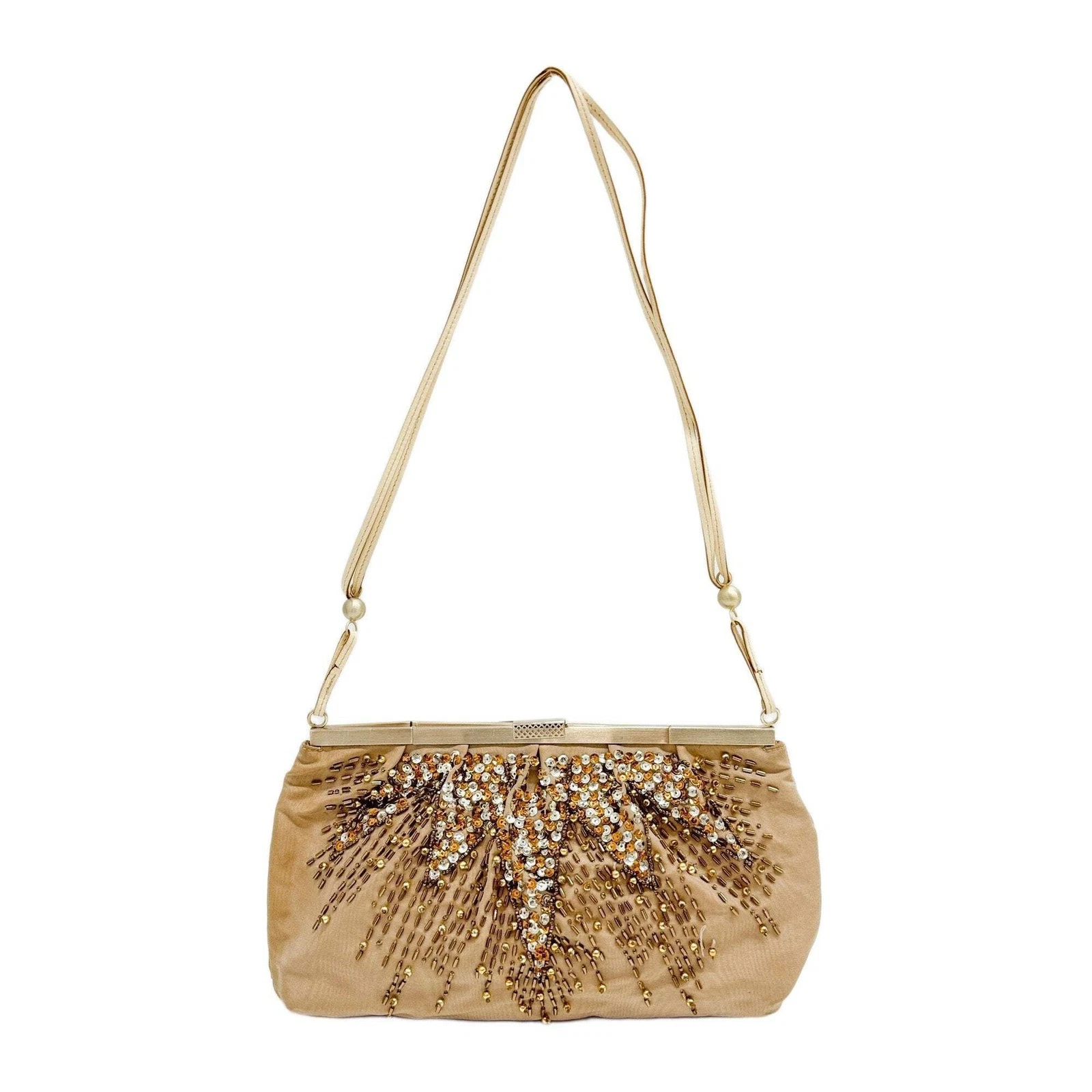 Bottega Veneta — BOTTEGA VENETA Tan Beaded Shoulder Bag