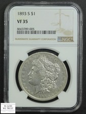 1893 S Morgan Silver Dollar $1 NGC VF 35