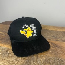 Pokemon Pikachu Gotta Catch Em All Black Snapback Hat Adjustable One Size
