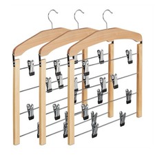 Rockbügel mehrfach Hosenbügel Holz Mehrfachbügel für Röcke platzsparend gummiert