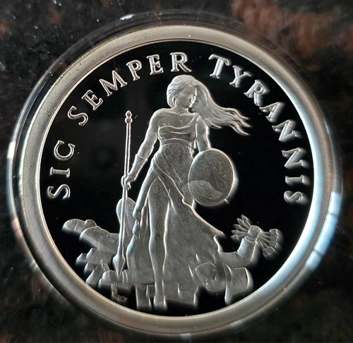 2013 Silver 2 oz SIC SEMPER TYRANNIS PROOF - Silver Bullet Silver Shield - SBSS