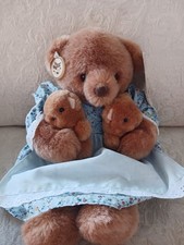 Russ Mother's Love Teddy Bear with 2 Baby Cubs Plush Stuffed Animal Toy Vintage