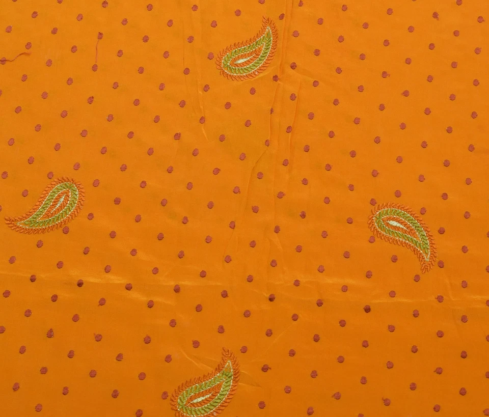 Sushila Vintage Mostaza Sari Remanente Chatarra Multiusos Bordado Artesanal Tela Foto 2 de 4