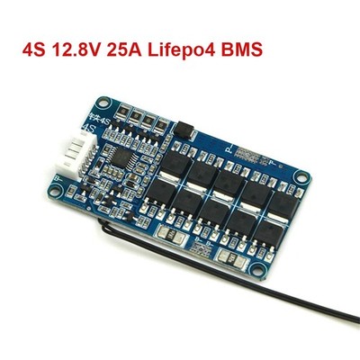 4S 25A 12.8V LiFePo4 Battery PCB BMS Protection Board With Balance Equalizer