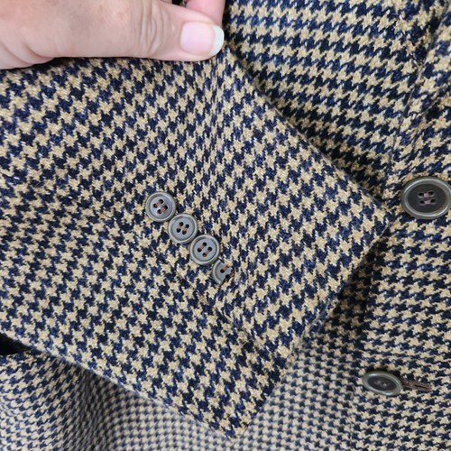 Brioni Blazer 46 Brown Navy Houndstooth Wool Sport Coat Italy Jacket Piuma - Picture 9 of 22